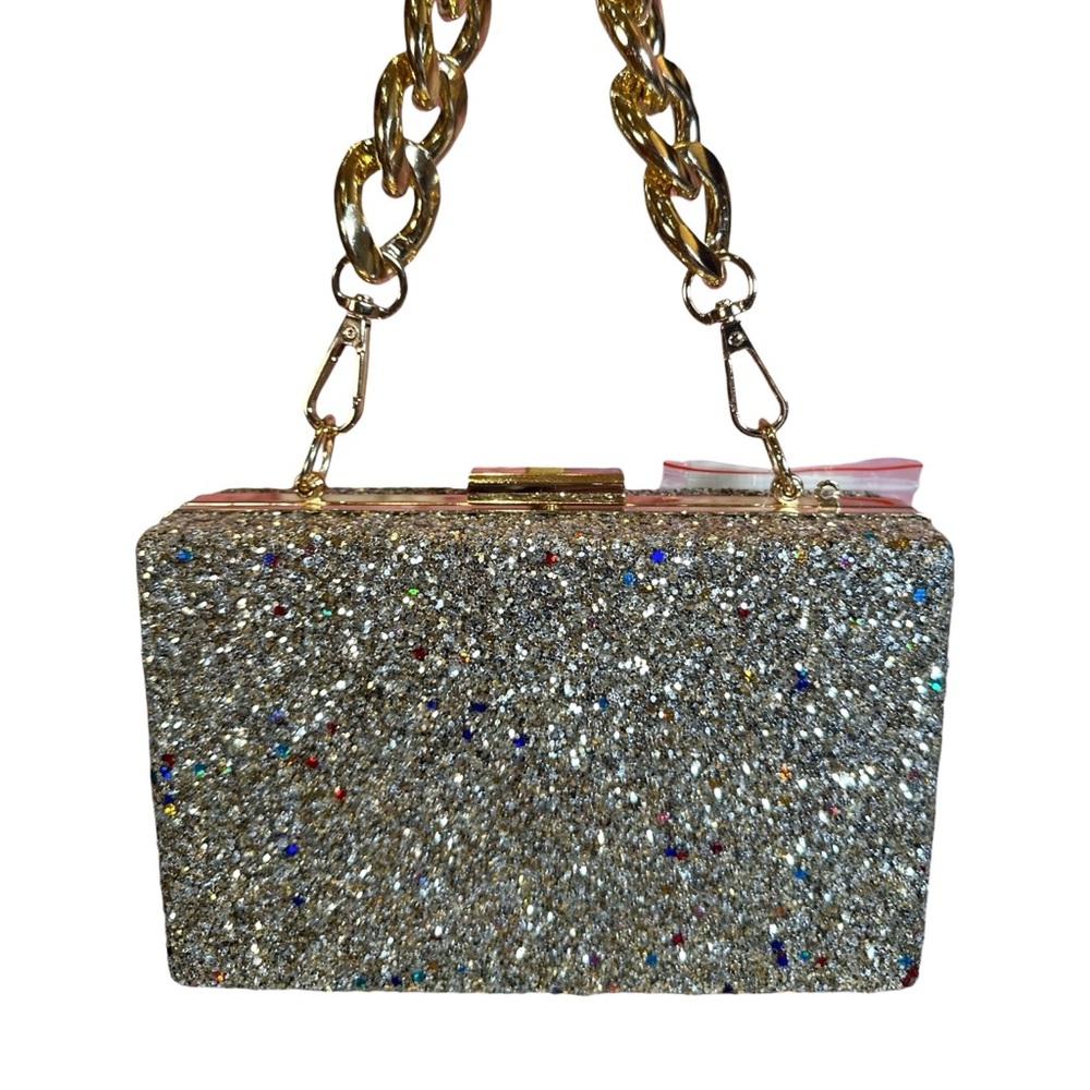 d’margeaux NWT Gold Glitter Clutch